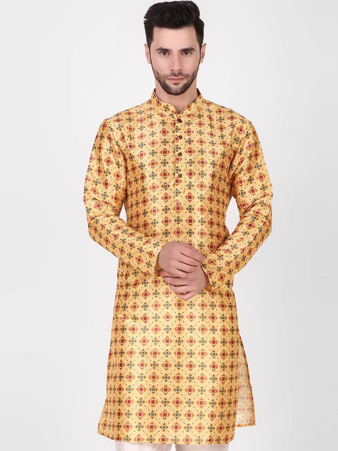 

Koshin Ethnic Motifs Printed Kurta, Yellow