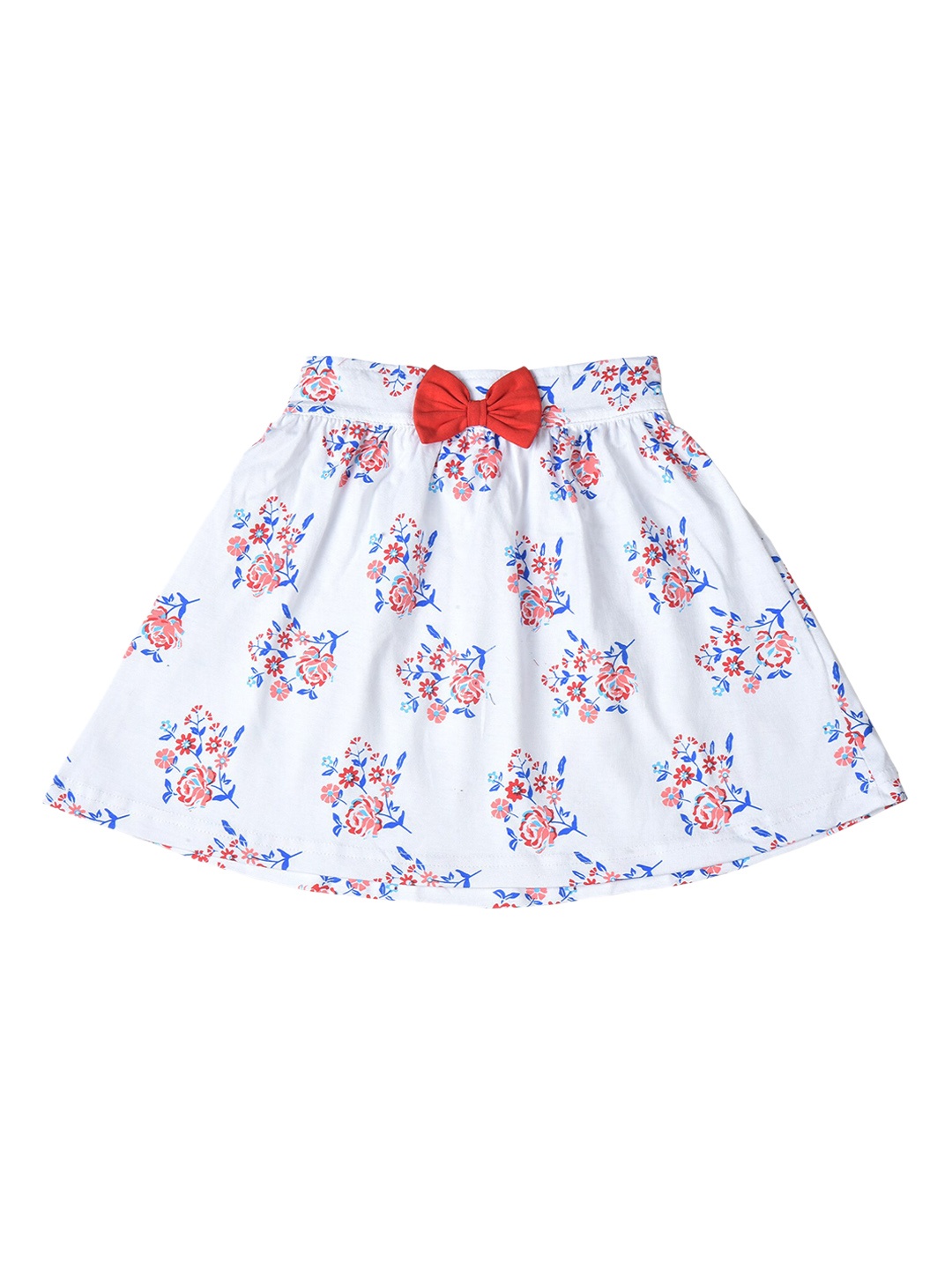 

POMY & JINNY Girls Floral Printed Pure Cotton A-Line Skirt, White