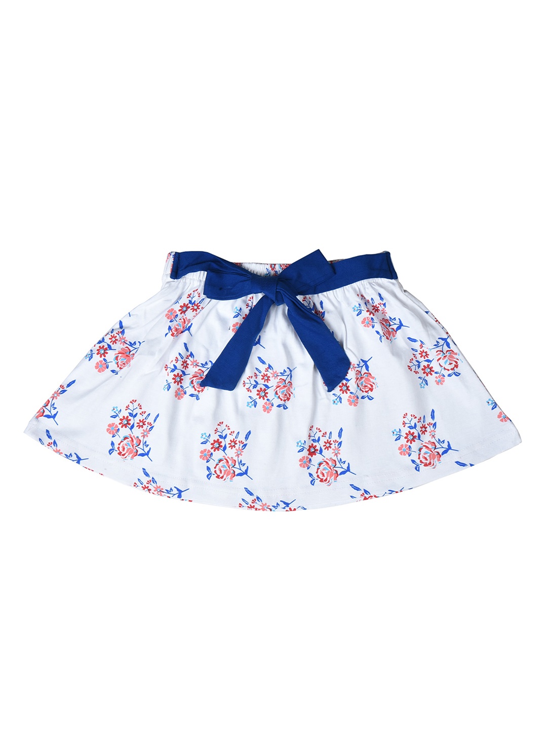 

POMY & JINNY Girls Floral Printed Pure Cotton A-Line Skirt, White