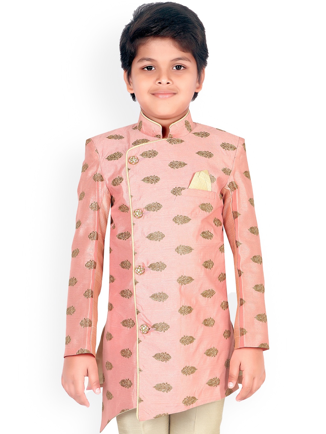 

BAESD Boys Embroidered Ethnic Sherwani, Pink