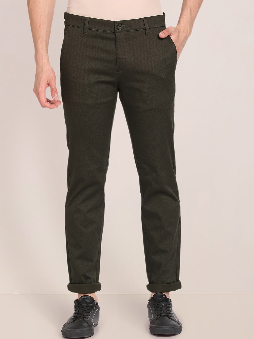 

U.S. Polo Assn. Men Slim Fit Chinos Trousers, Green