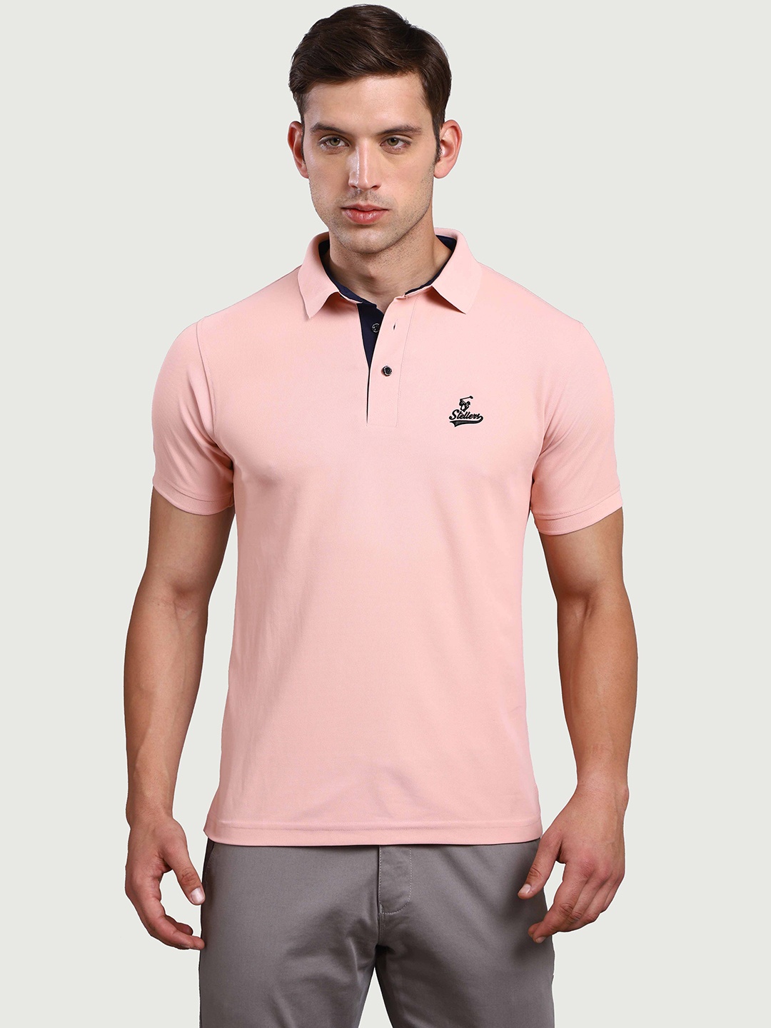 

STELLERS Polo Collar Dry-Fit T-shirt, Peach