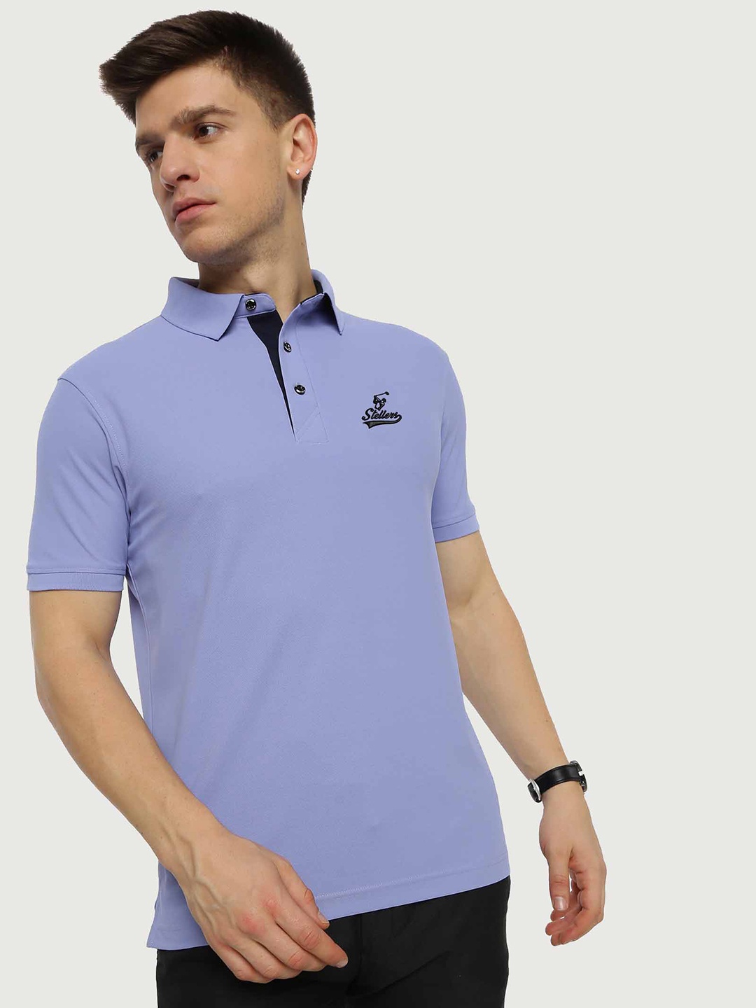 

STELLERS Polo Collar T-shirt, Purple