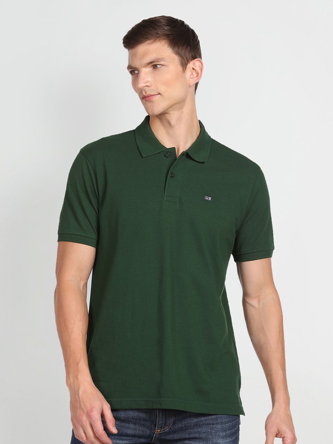 

Arrow Sport Polo Collar Slim Fit Pure Cotton T-Shirt, Green