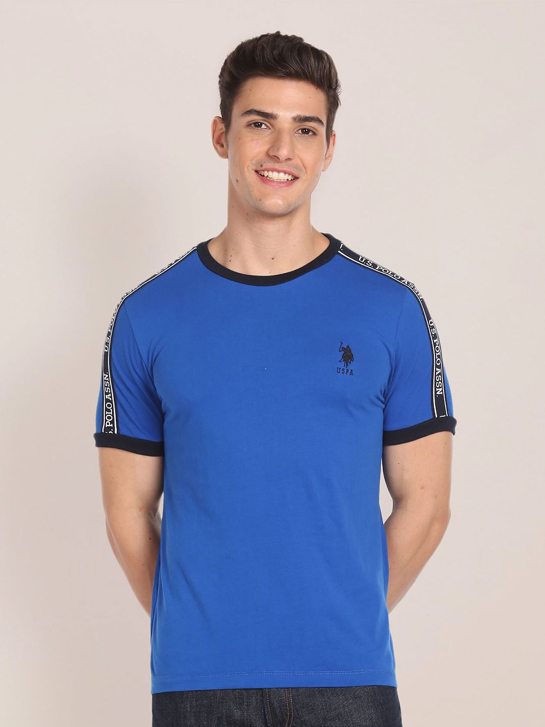 

U.S. Polo Assn. Contrast Tape Cotton T-Shirt, Blue