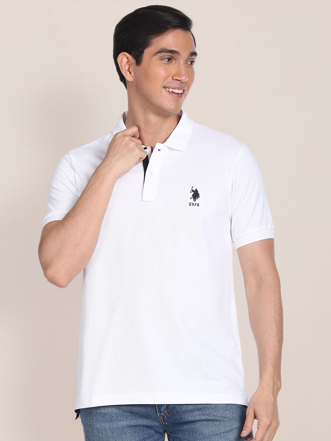 

U.S. Polo Assn. Contrast Placket Solid Polo Shirt, White