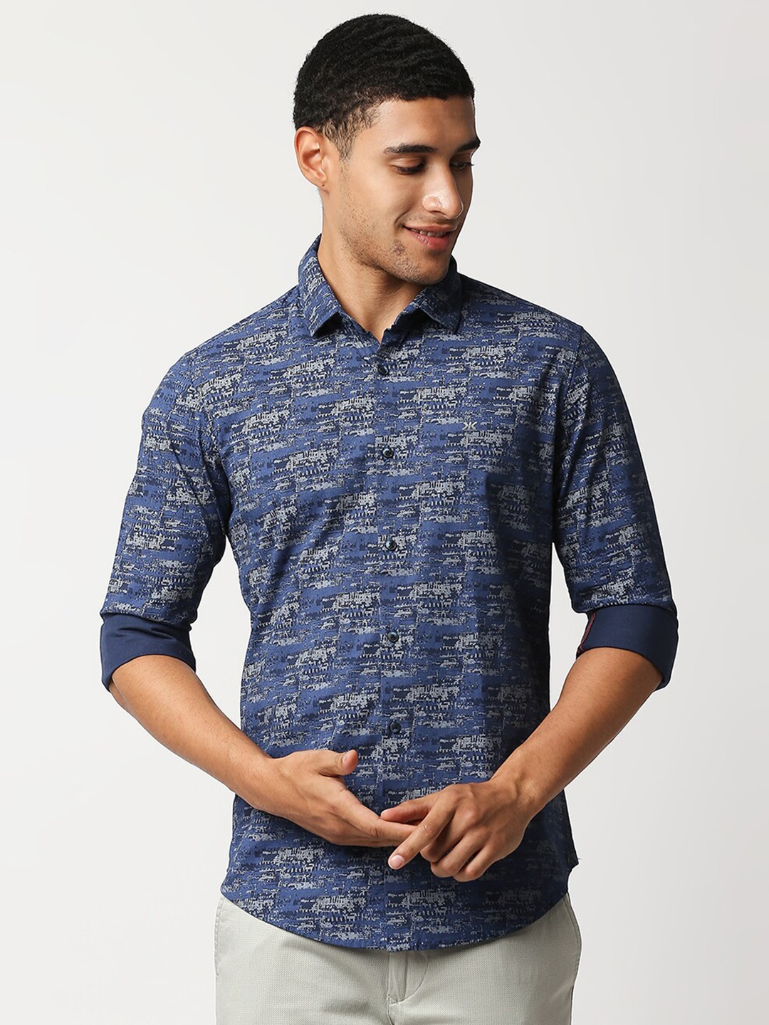 

Killer Abstract Printed Casual Shirt, Navy blue