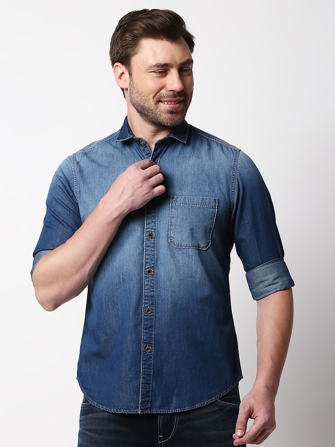 

Killer Men Faded Denim Casual Shirt, Blue