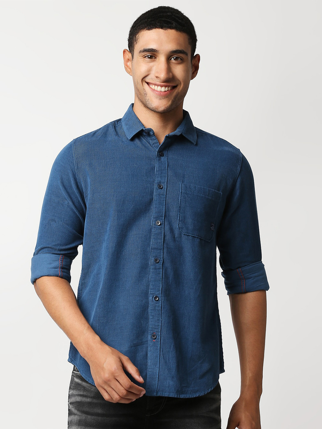 

Killer Spread Collar Cotton Casual Shirt, Teal