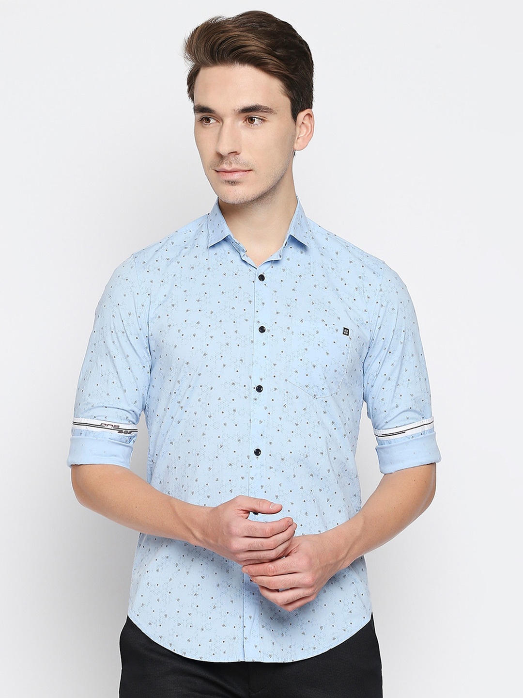 

Killer Slim Fit Micro Ditsy Printed Casual Shirt, Blue