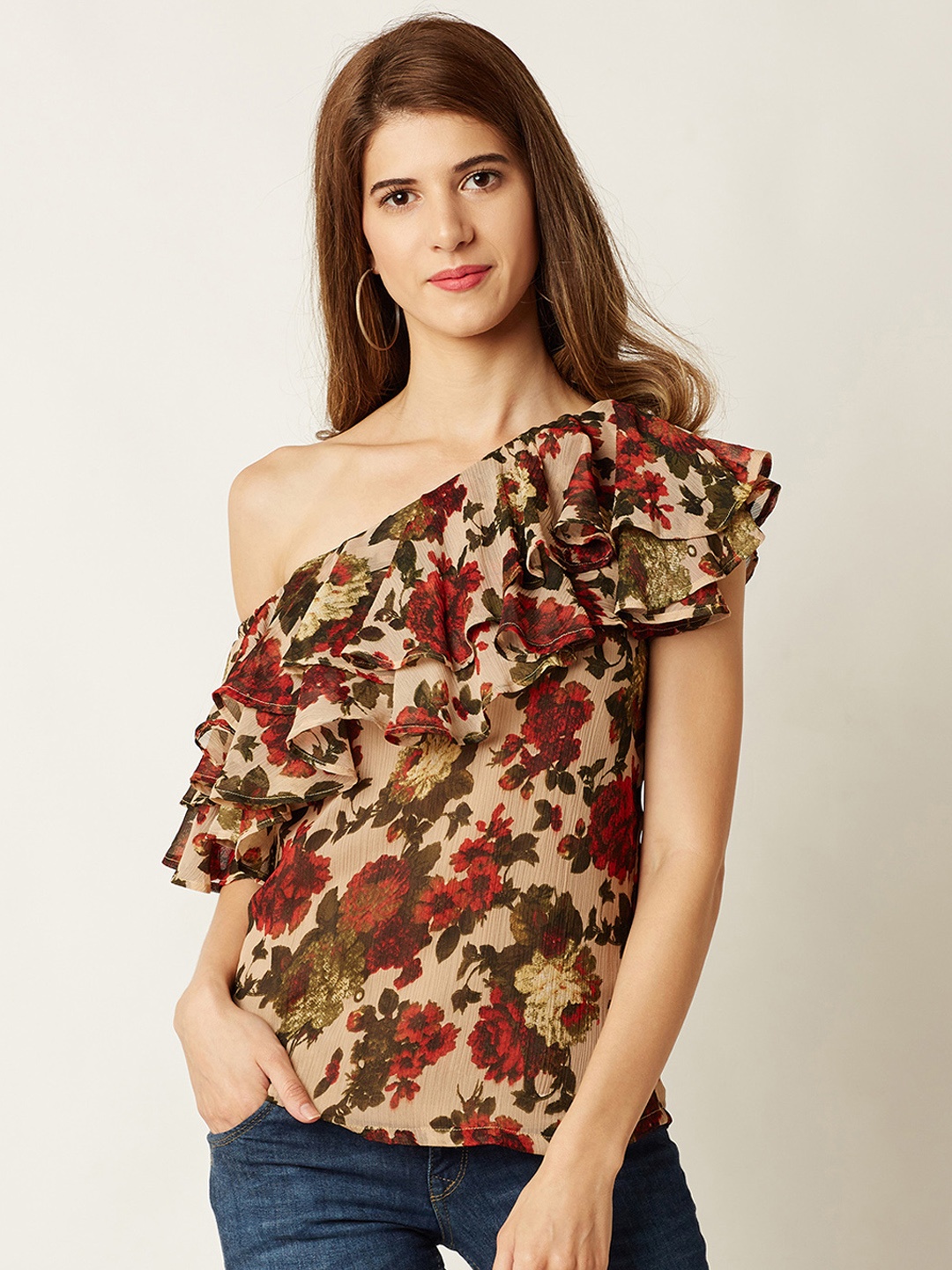 

Miss Chase Women Beige Printed Top