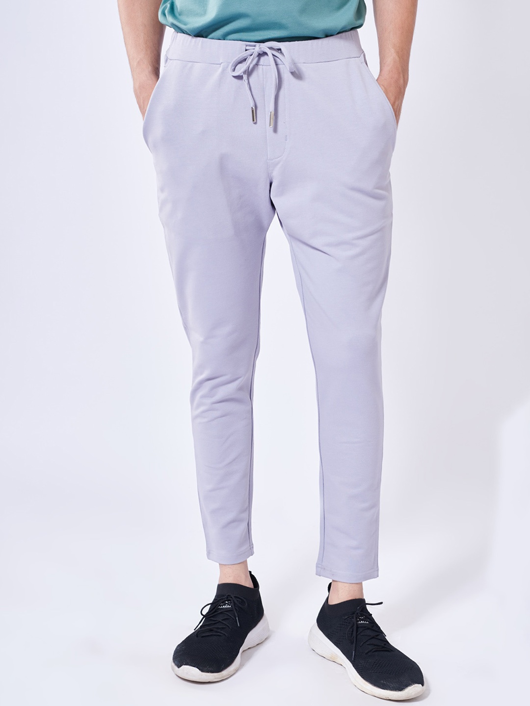 

Beyours Men Mid-Rise Regular-Fit Track Pants, Grey melange