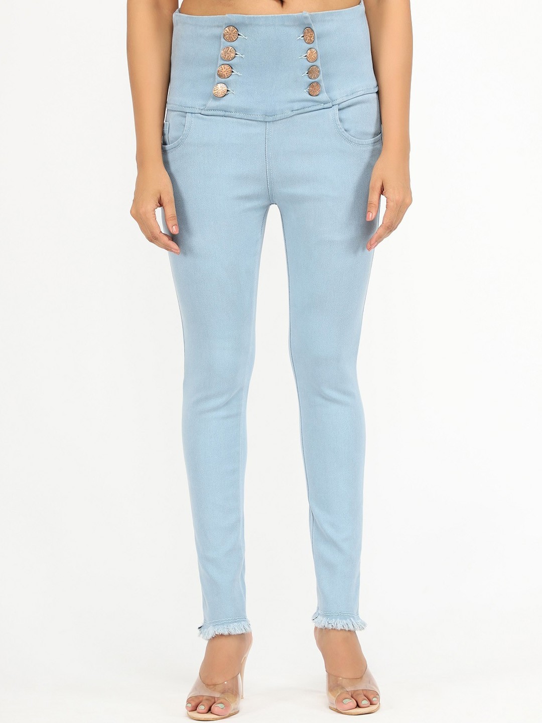 

AngelFab Women Jean Mid-Rise Stretchable Jeans, Blue