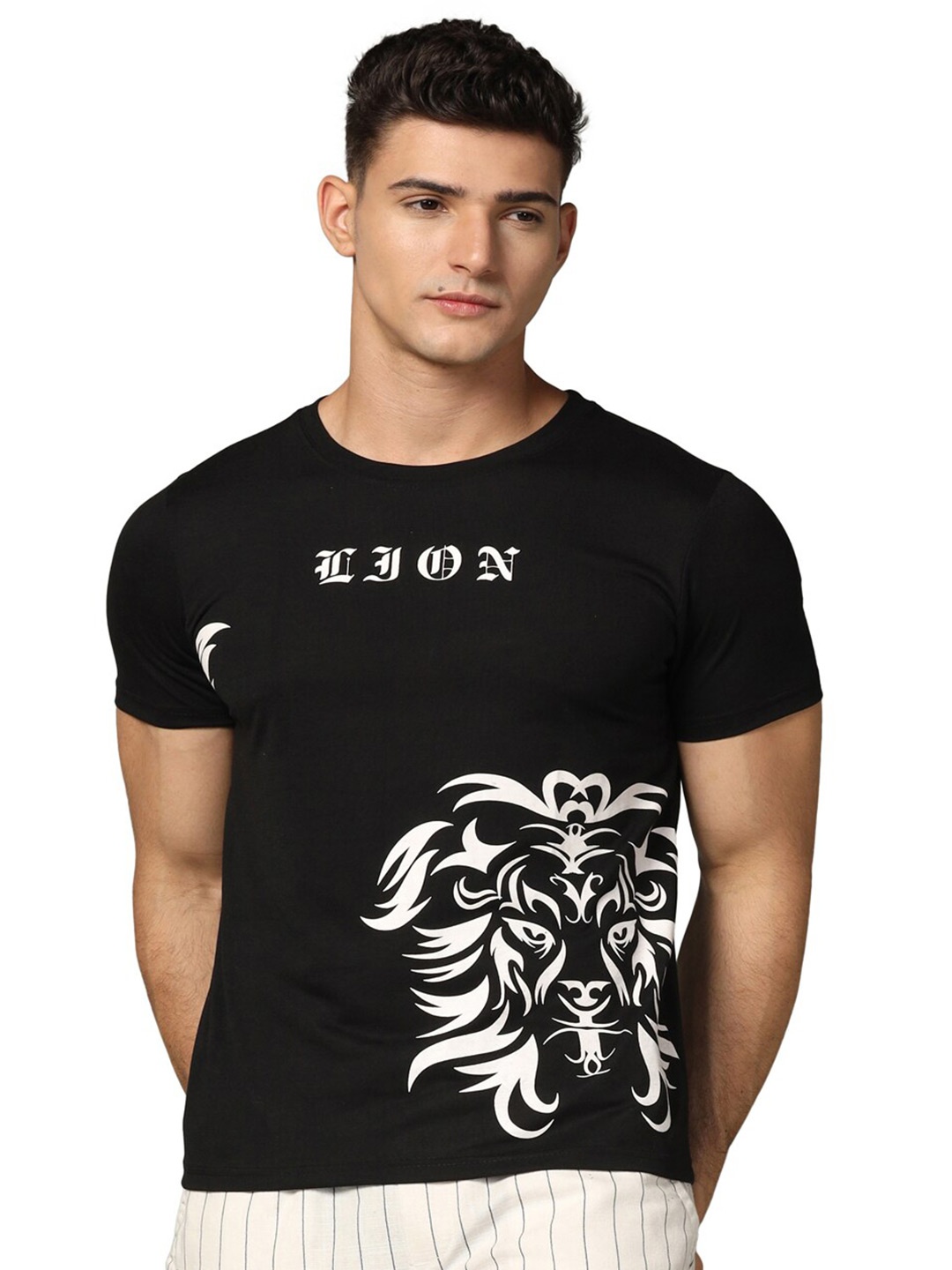 

INKKR Graphic Printed T-shirt, Black