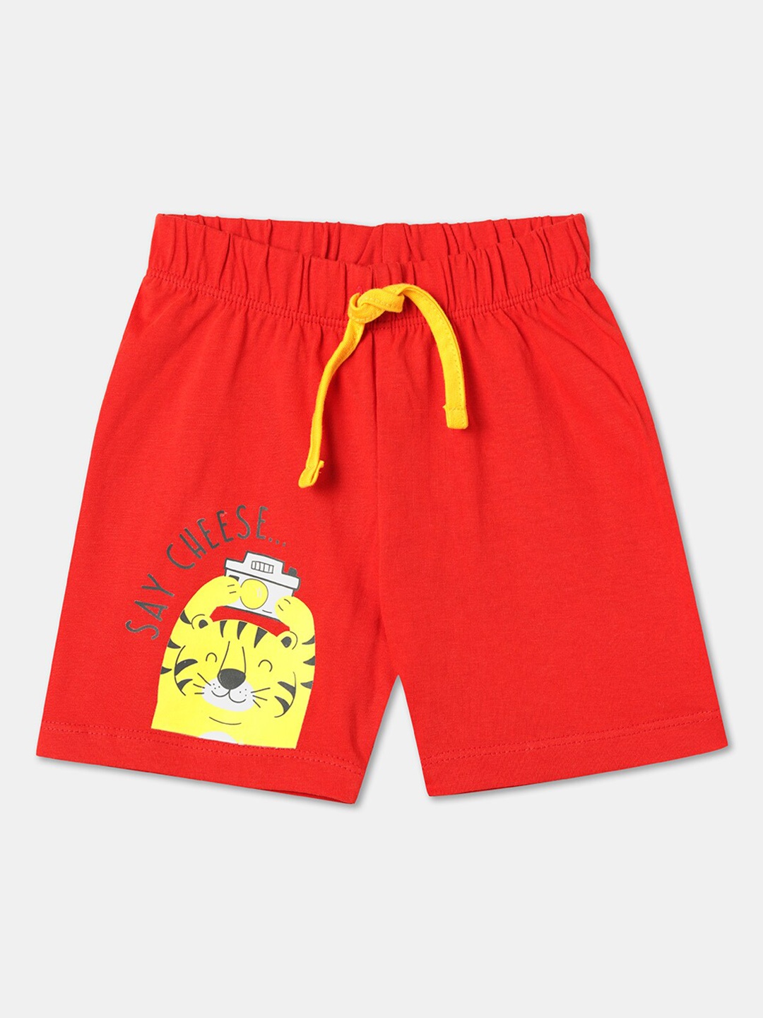 

R&B Infant Boys Graphic Printed Cotton Shorts, Red