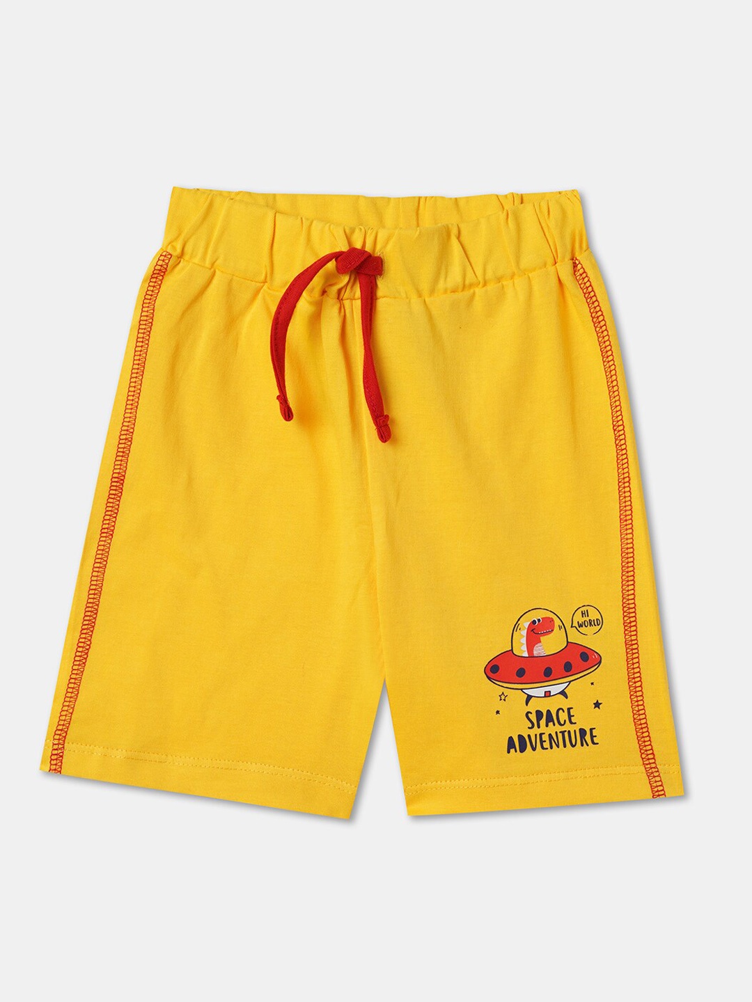 

R&B Infant Boys Mid-Rise Conversational Printed Casual Cotton Shorts, Yellow
