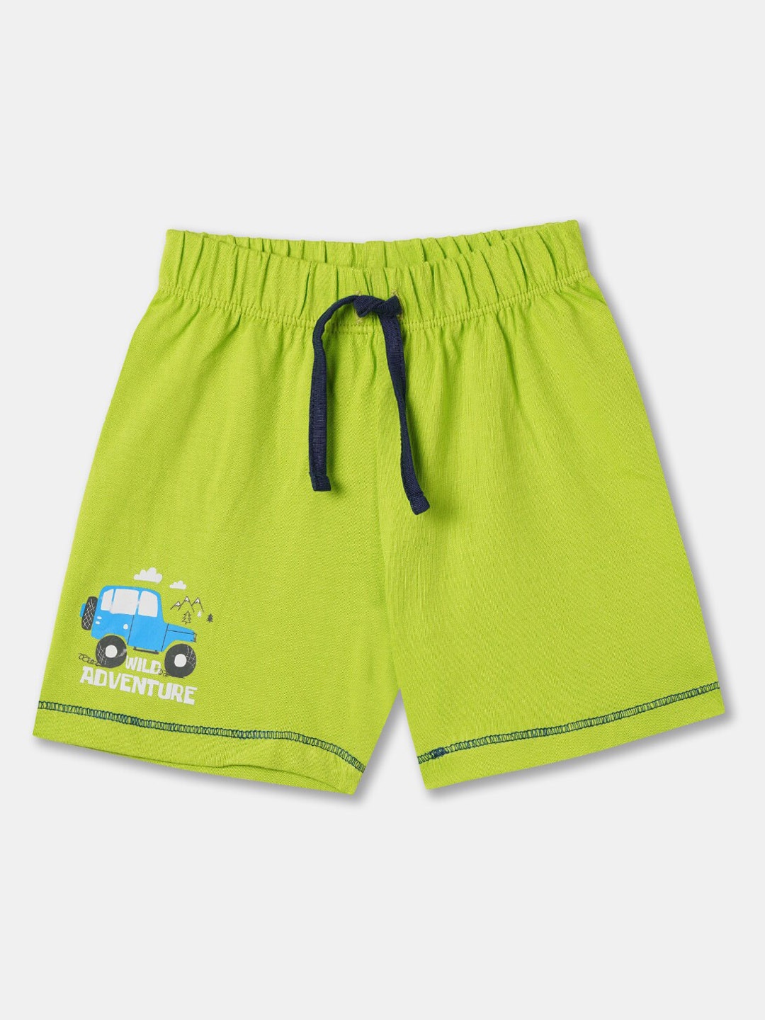 

R&B Infant Boys Mid-Rise Conversational Printed Casual Cotton Shorts, Green