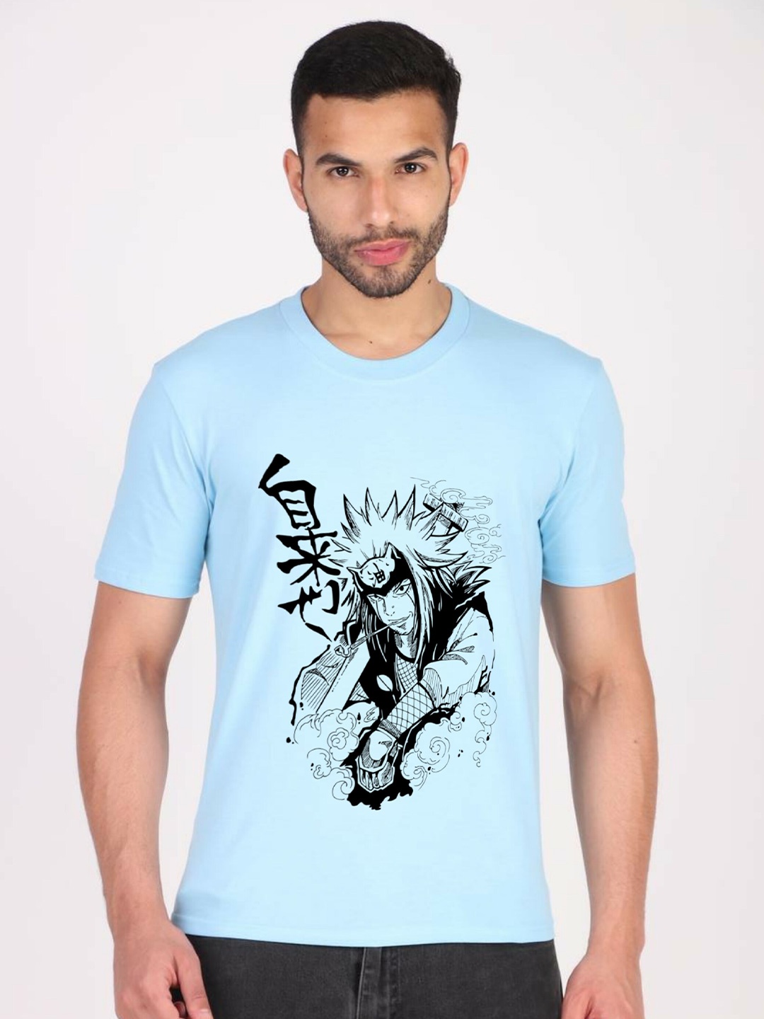 

TRENDY RABBIT Graphic Printed Cotton T-shirt, Blue