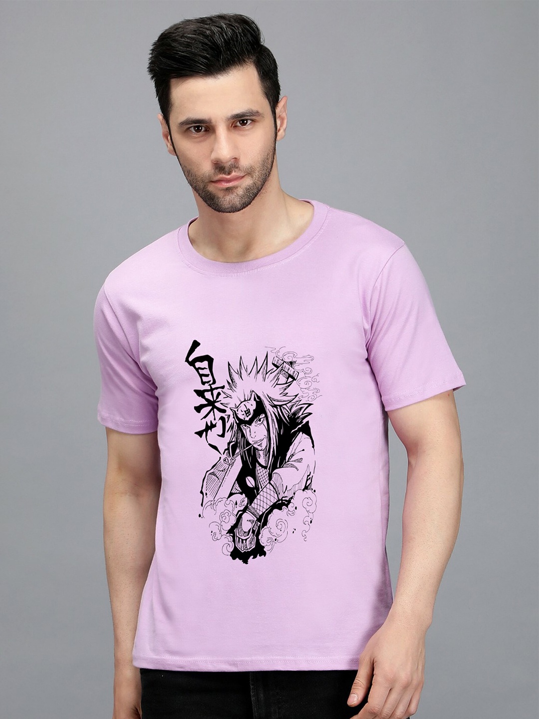 

TRENDY RABBIT Printed Cotton Round Neck T-shirt, Lavender