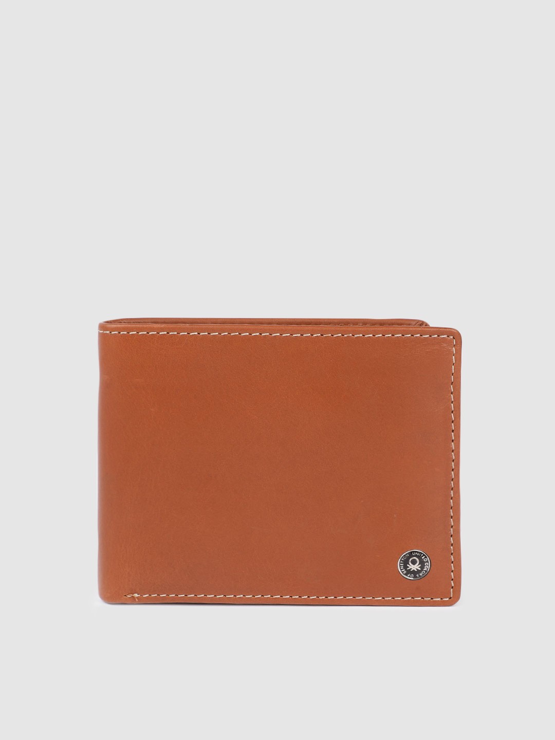 

United Colors of Benetton Men Leather Two Fold Wallet, Tan