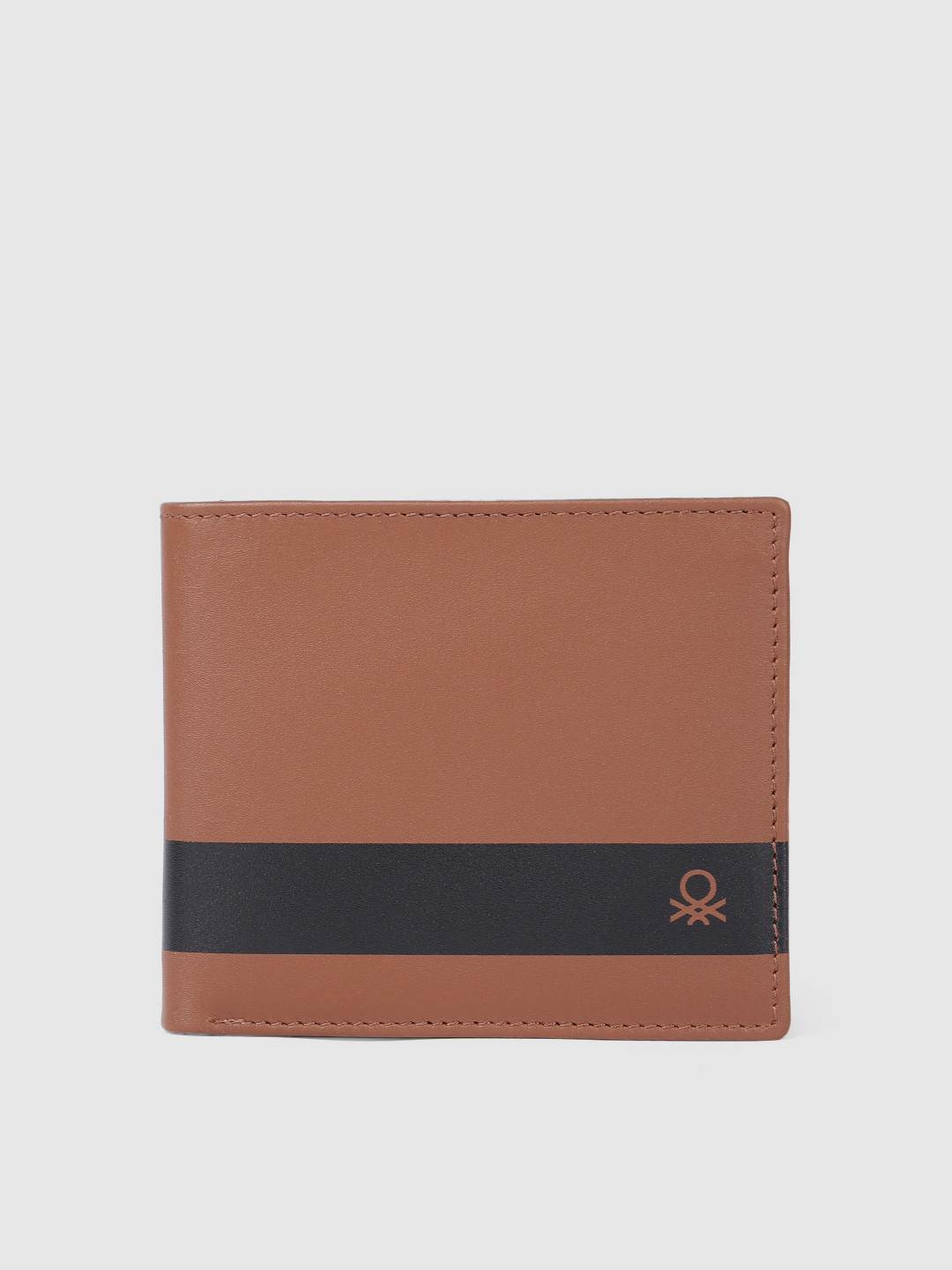 

United Colors of Benetton Men Leather Two Fold Wallet, Tan