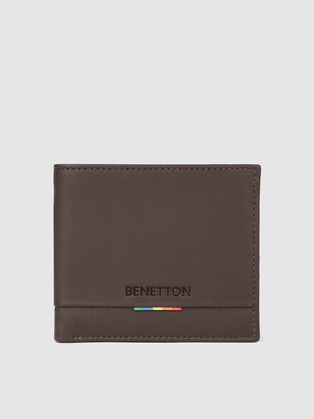 

United Colors of Benetton Men Leather Two Fold Wallet, Brown