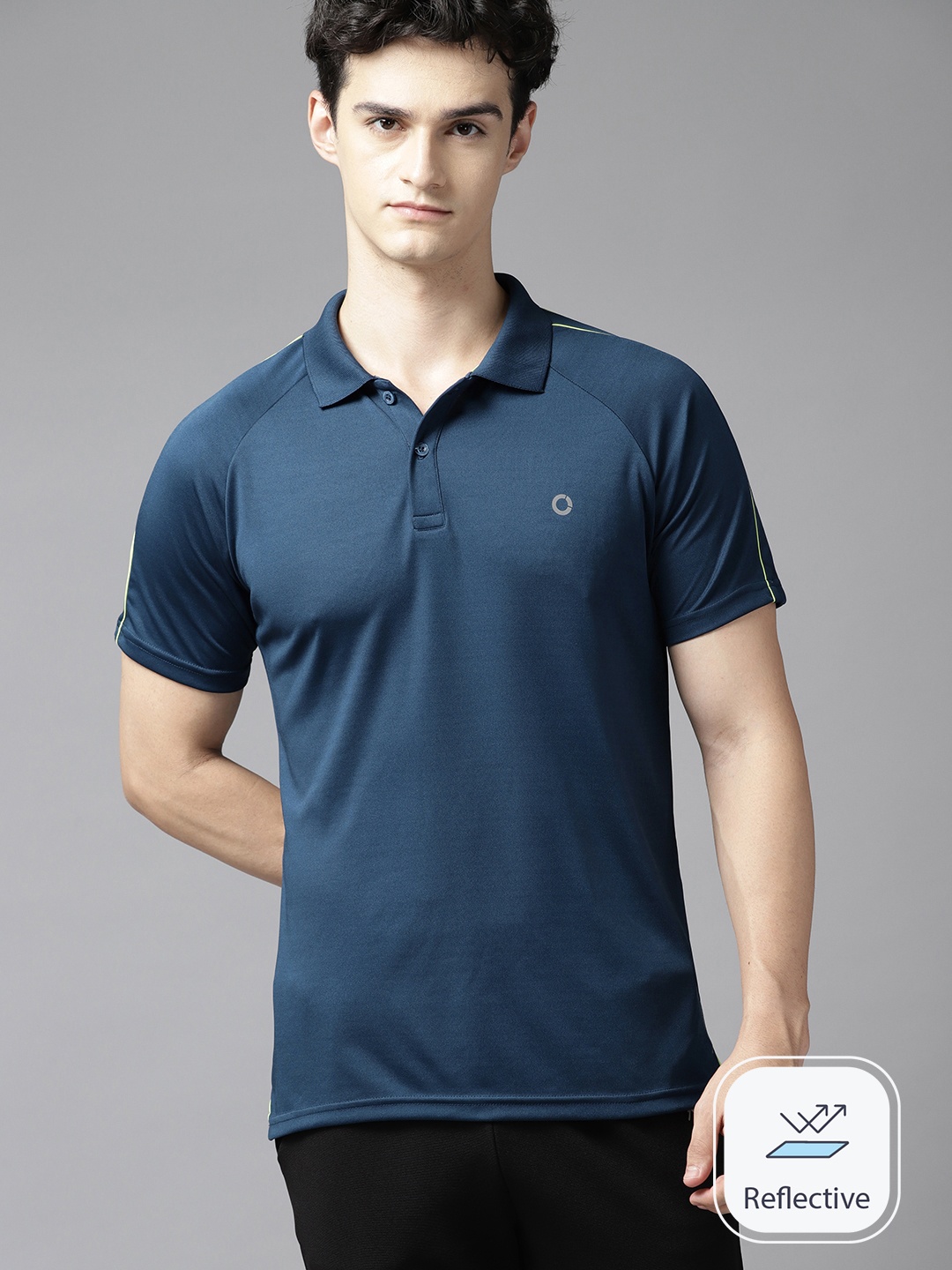 

Prowl Speed Dry Raglan Sleeves Polo Collar Sports T-shirt, Navy blue