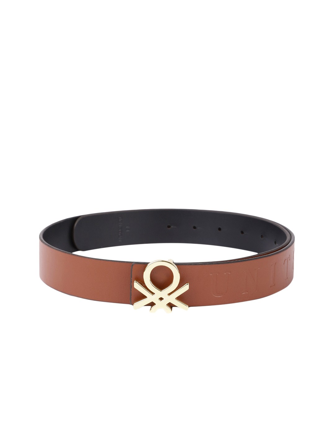 

United Colors of Benetton Men Reversible Leather Belt, Brown