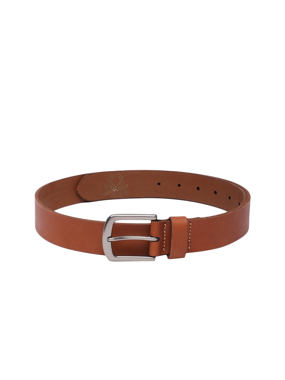 

United Colors of Benetton Men Solid Leather Belt, Tan