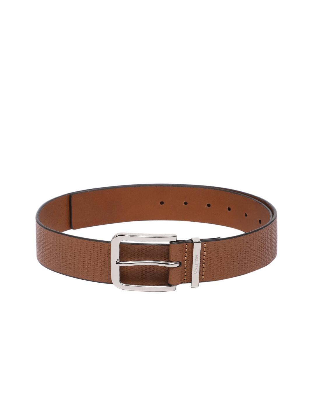 

United Colors of Benetton Men Solid Leather Belt, Tan