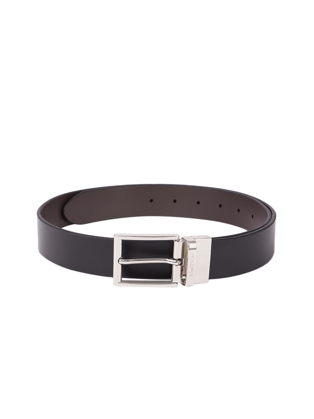 

United Colors of Benetton Men Reversible Leather Belt, Black