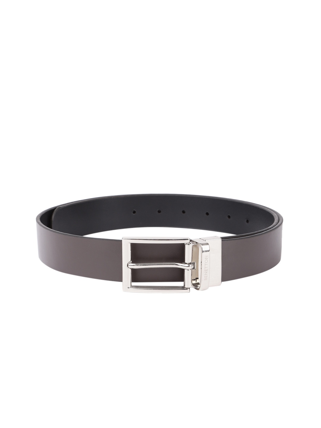 

United Colors of Benetton Men Leather Reversible Belt, Black
