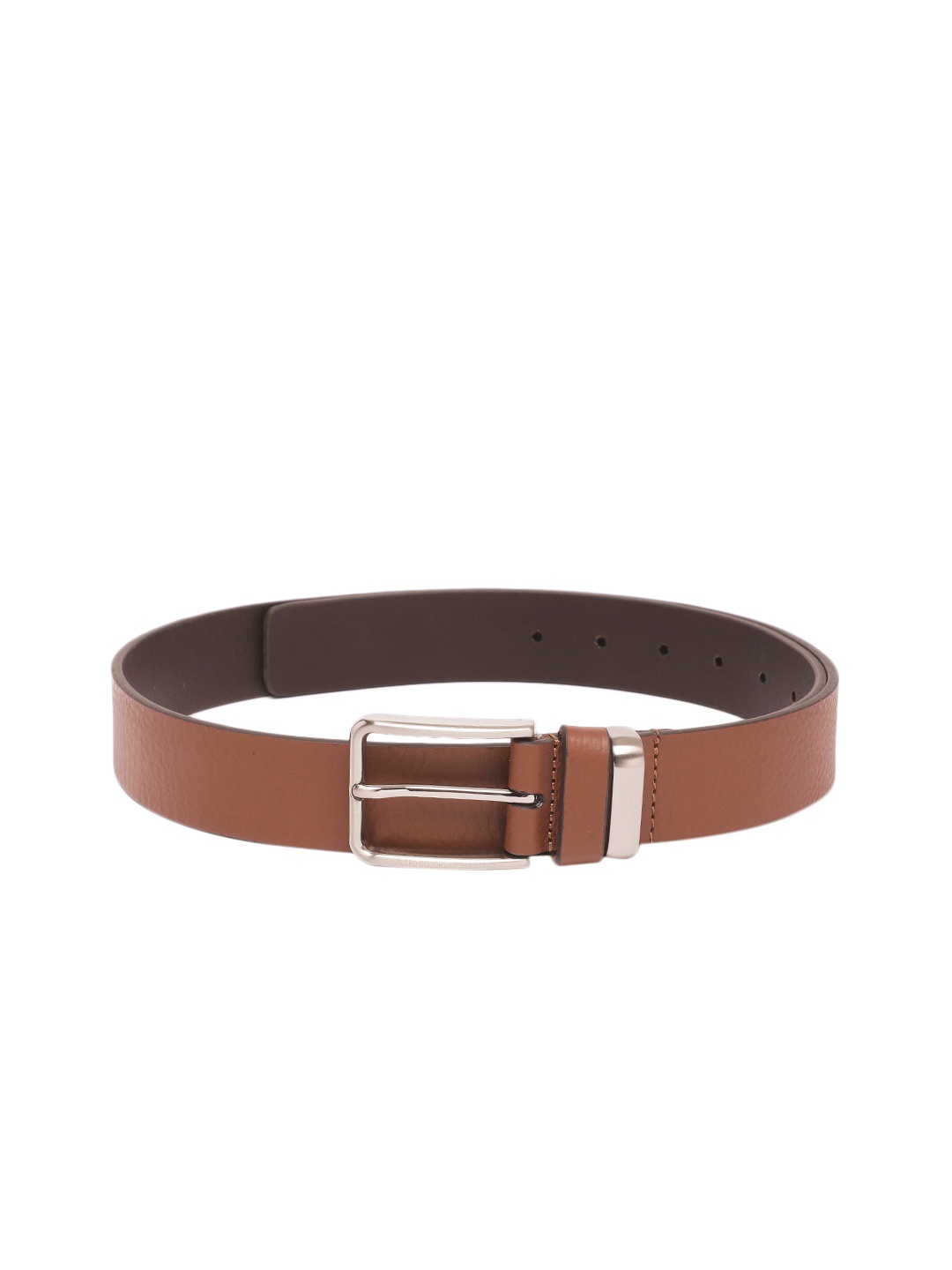 

United Colors of Benetton Men Textured Leather Casual Belt, Tan