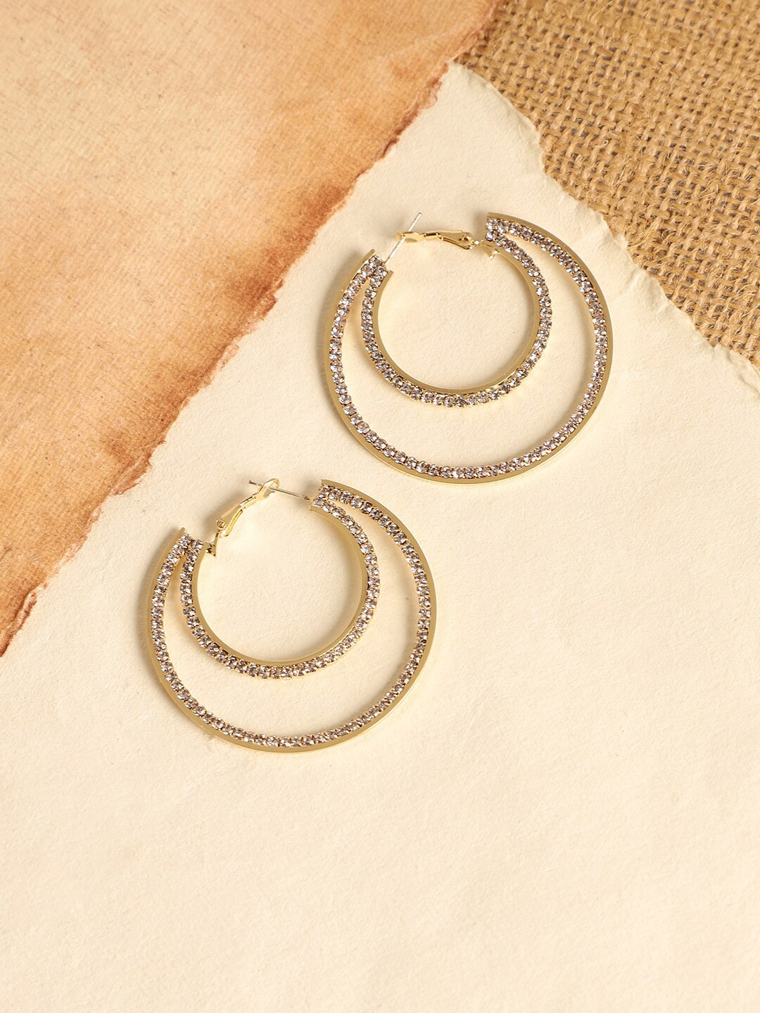 

SOHI Gold-Plated Circular Hoop Earrings