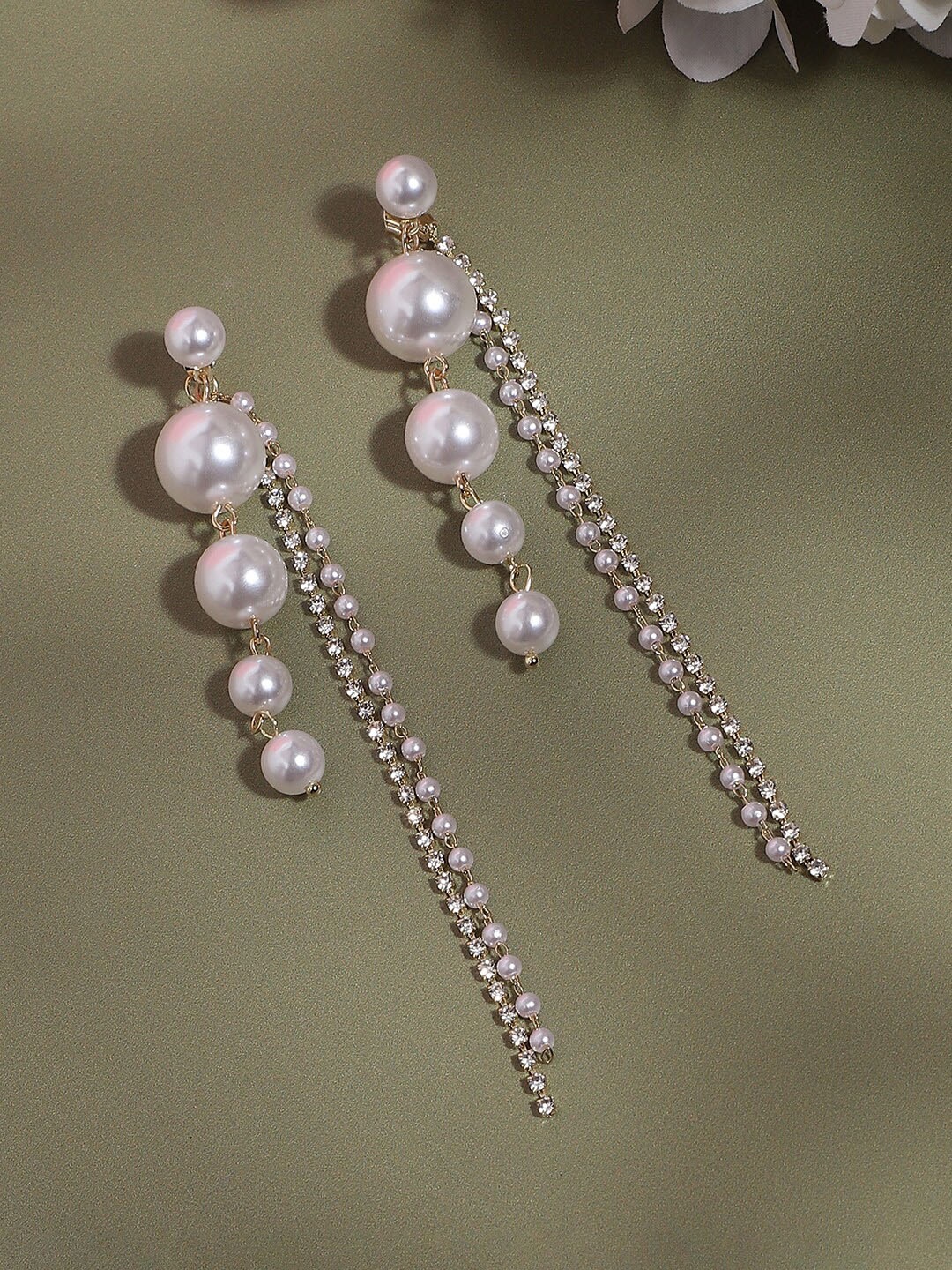 

SOHI Pearls Drop-Earrings, Gold