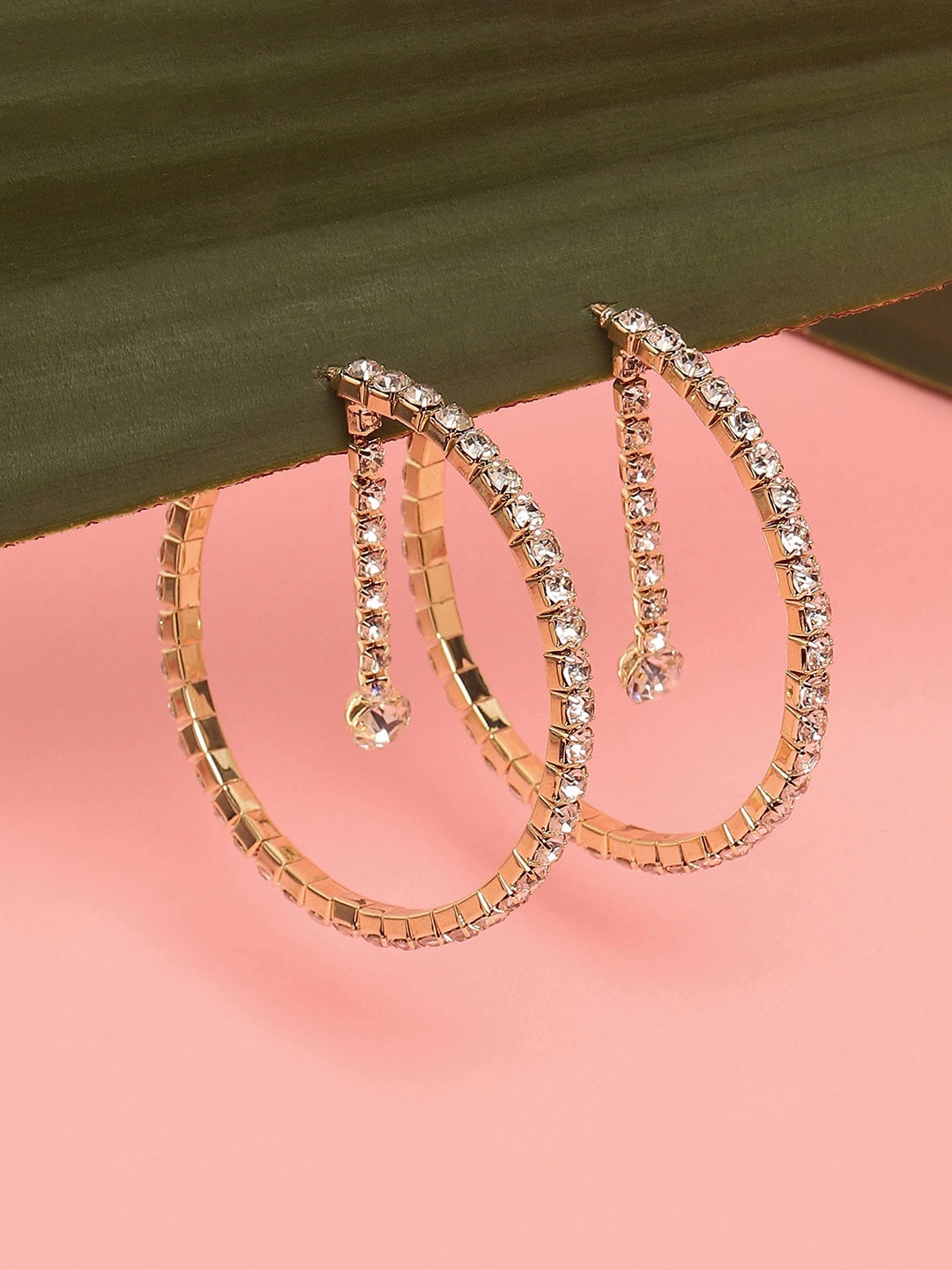 

SOHI Gold-Plated Circular Hoop Earrings