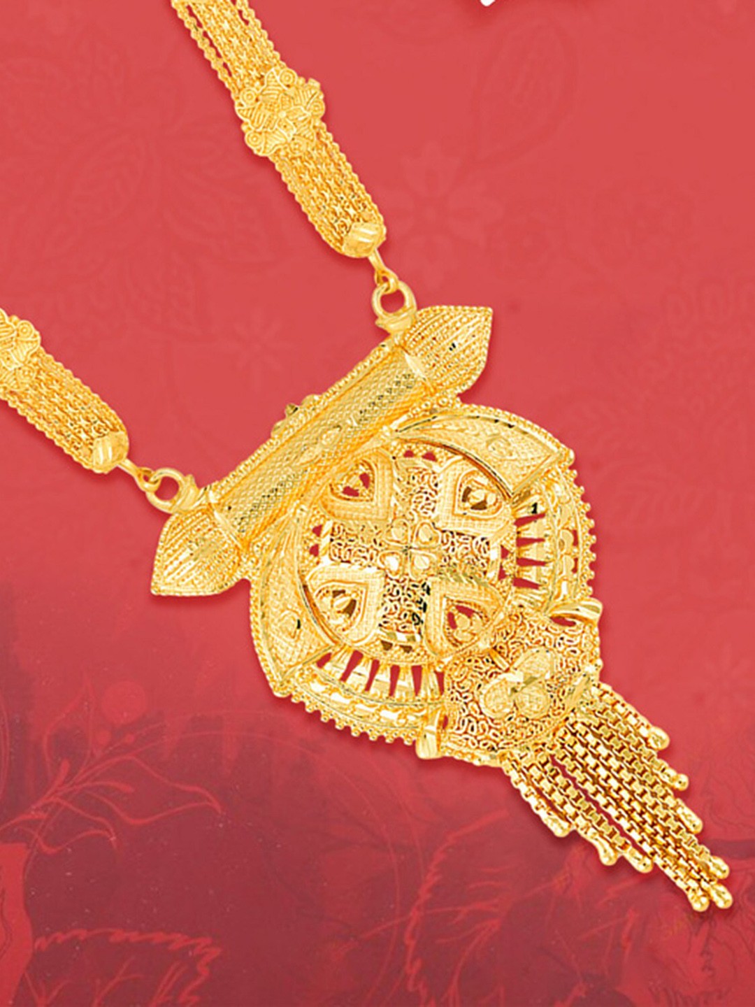 

MEENAZ Gold-Plated Beaded Multi Stranded Mangalsutra