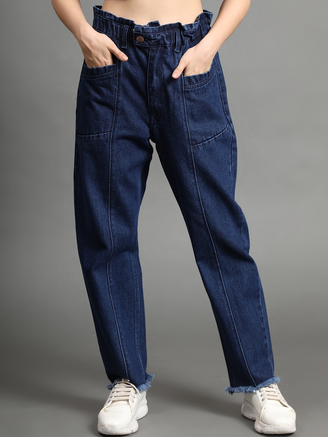 

AngelFab Women Jean Straight Fit High-Rise Jeans, Blue