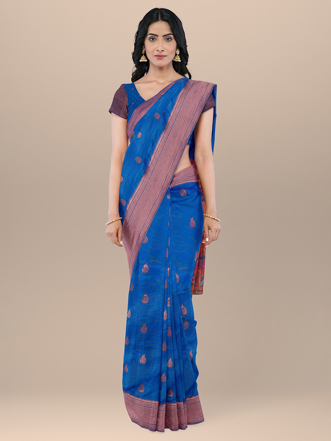 

KAJREE Woven Design Zari Paithani Saree, Blue