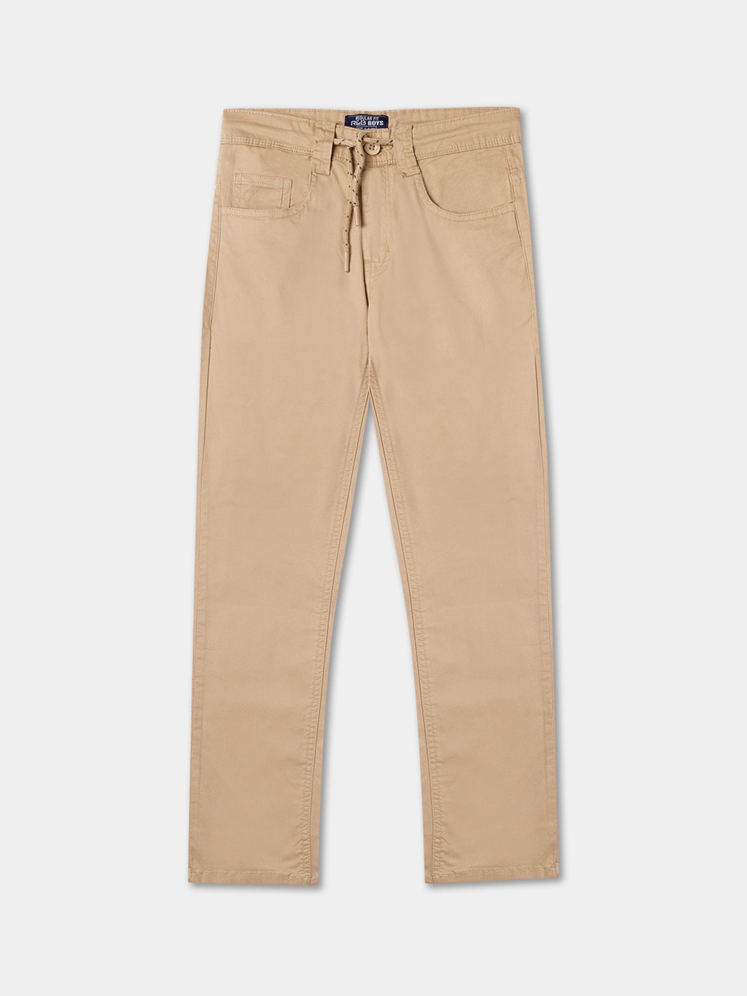 

R&B Boys Mid-Rise Cotton Chino Trousers, Beige