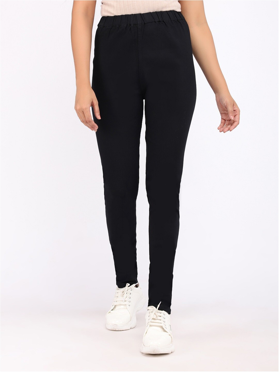 

AngelFab Women Cotton Denim Jeggings, Black