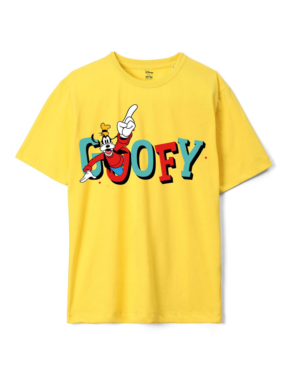 

Wear Your Mind Boys Goofy Printed Pure Cotton Oversized T-shirt, Yellow