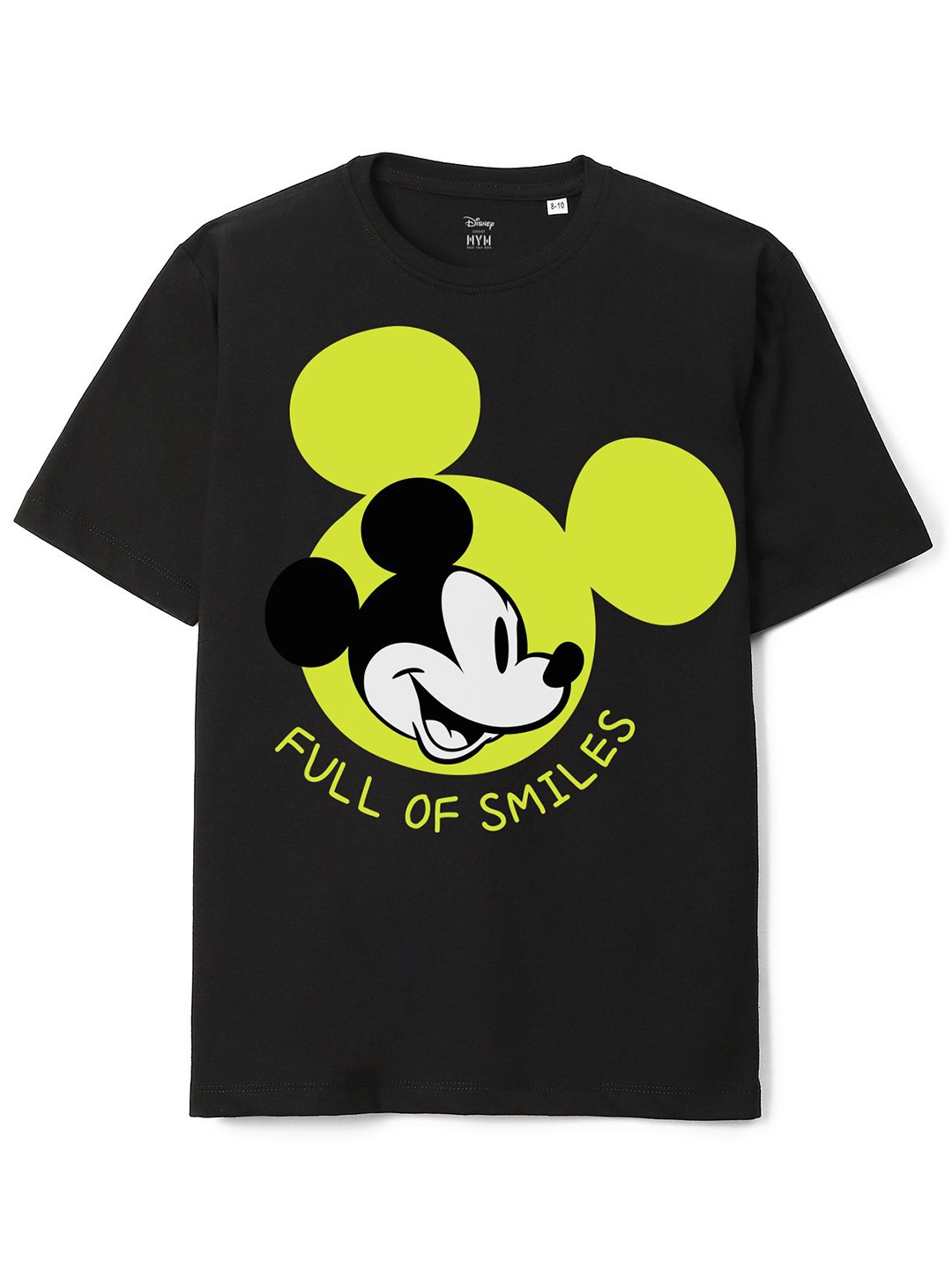 

Wear Your Mind Boys Mickey Mouse Printed Pure Cotton Oversized T-shirt, Black