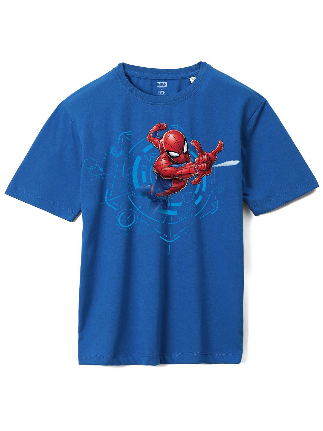 

Wear Your Mind Boys Spiderman Printed Pure Cotton Oversized T-shirt, Blue
