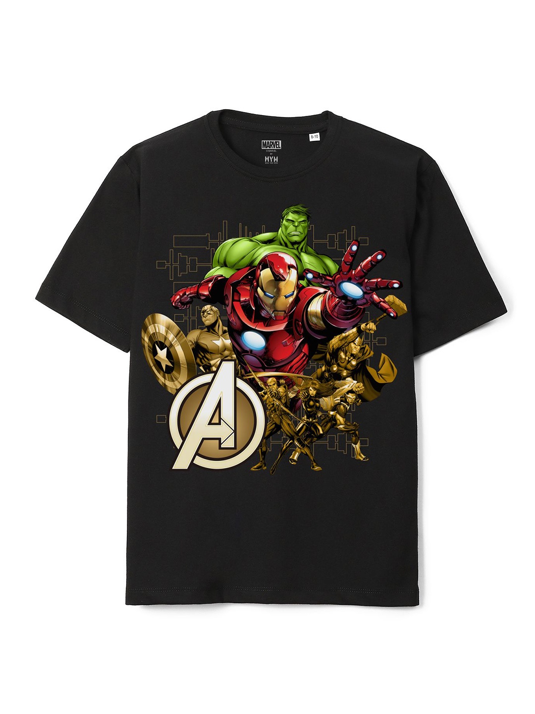 

Wear Your Mind Boys Iron Man Printed Oversized Cotton T-shirt, Black