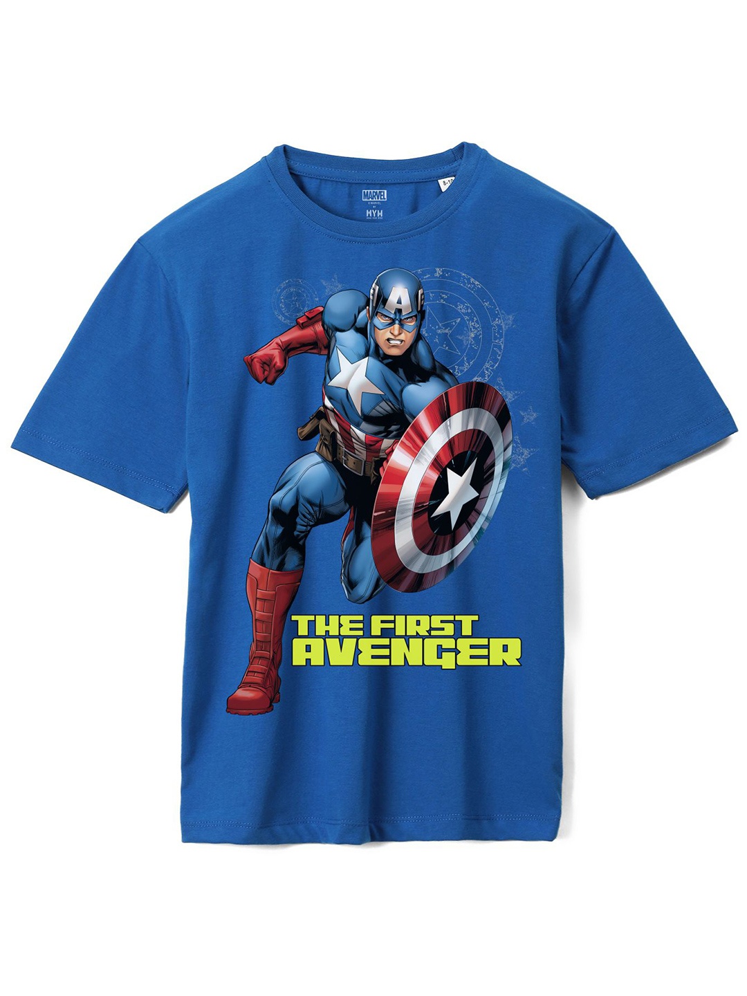 

Wear Your Mind Boys Captain America Printed Loose Cotton T-shirt, Blue