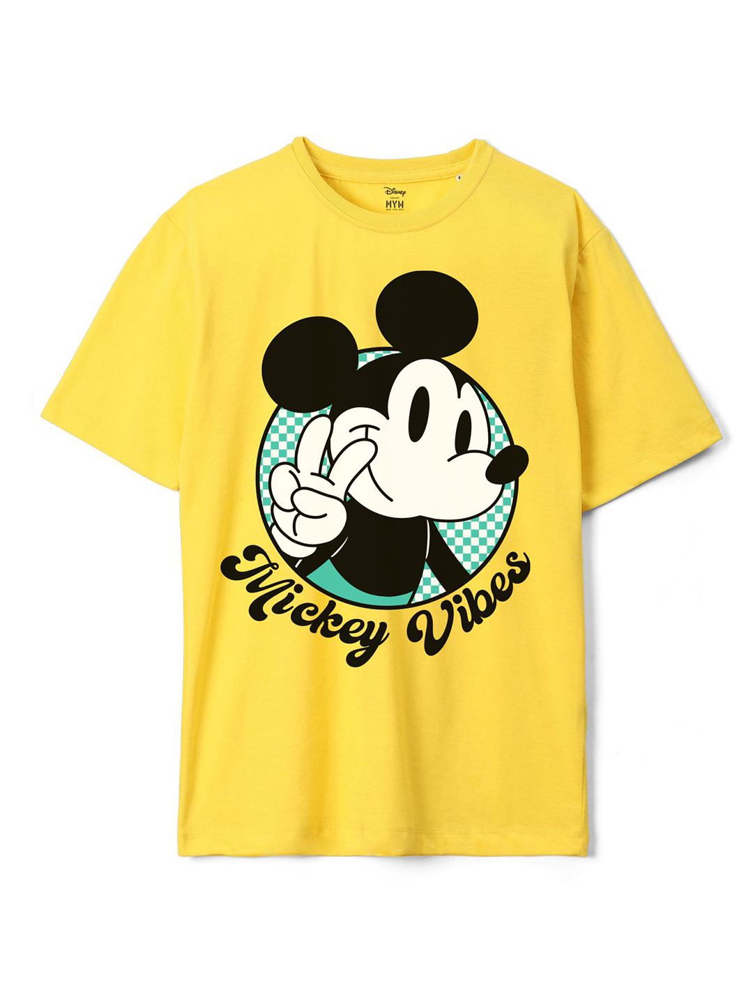 

Wear Your Mind Boys Mickey Mouse Printed Loose Knitted Pure Cotton T-Shirt, Yellow