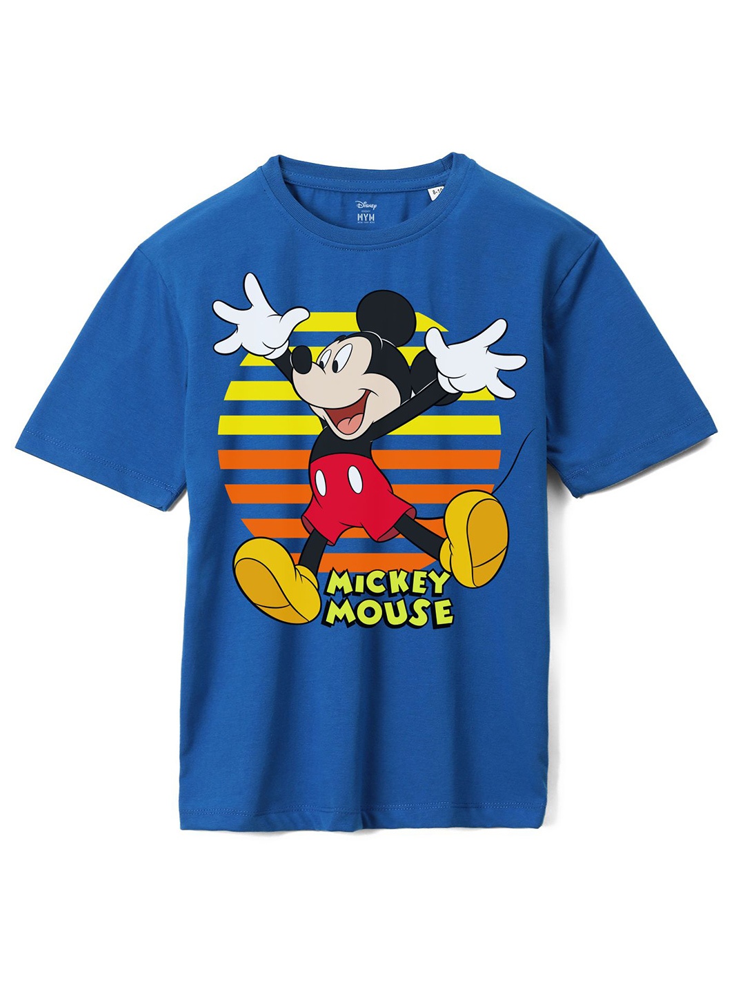 

Wear Your Mind Boys Mickey Mouse Printed Loose Knitted Pure Cotton T-Shirt, Blue
