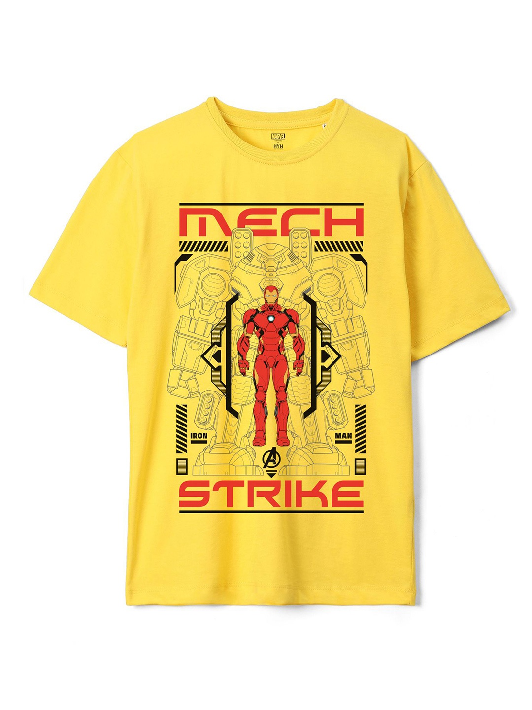 

Wear Your Mind Boys Iron Man Printed Loose Knitted Pure Cotton T-Shirt, Yellow