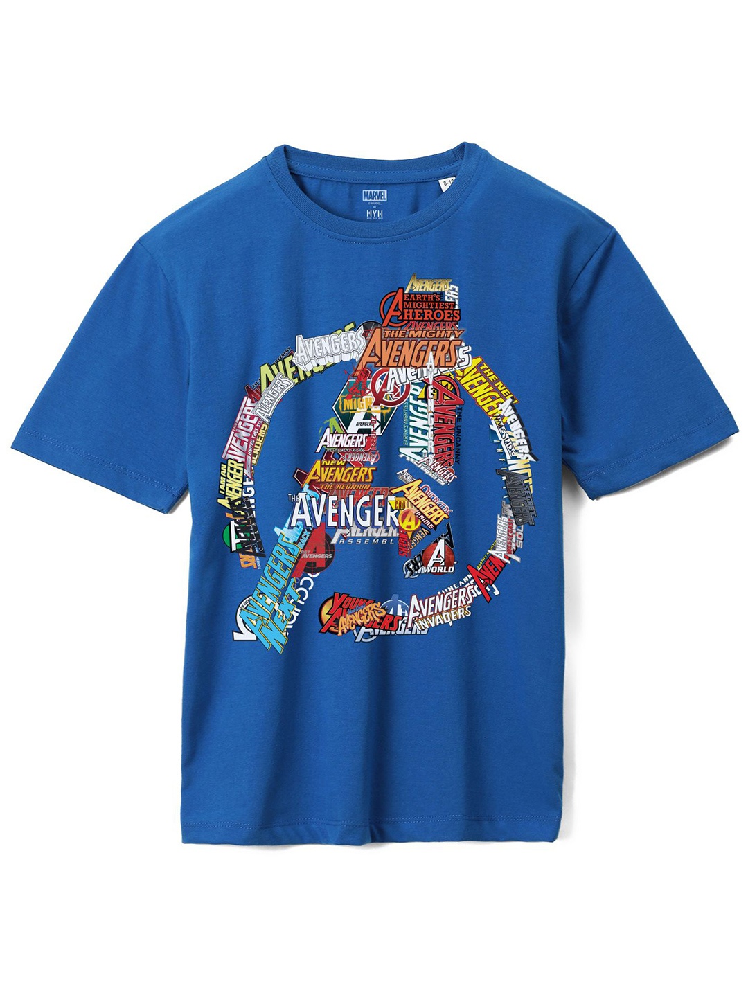 

Wear Your Mind Boys Avengers Printed Loose Knitted Pure Cotton T-Shirt, Blue
